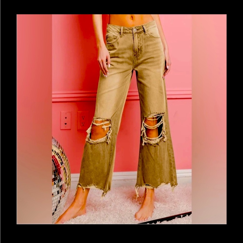 BIBI - Distressed Tan Women's Jeans